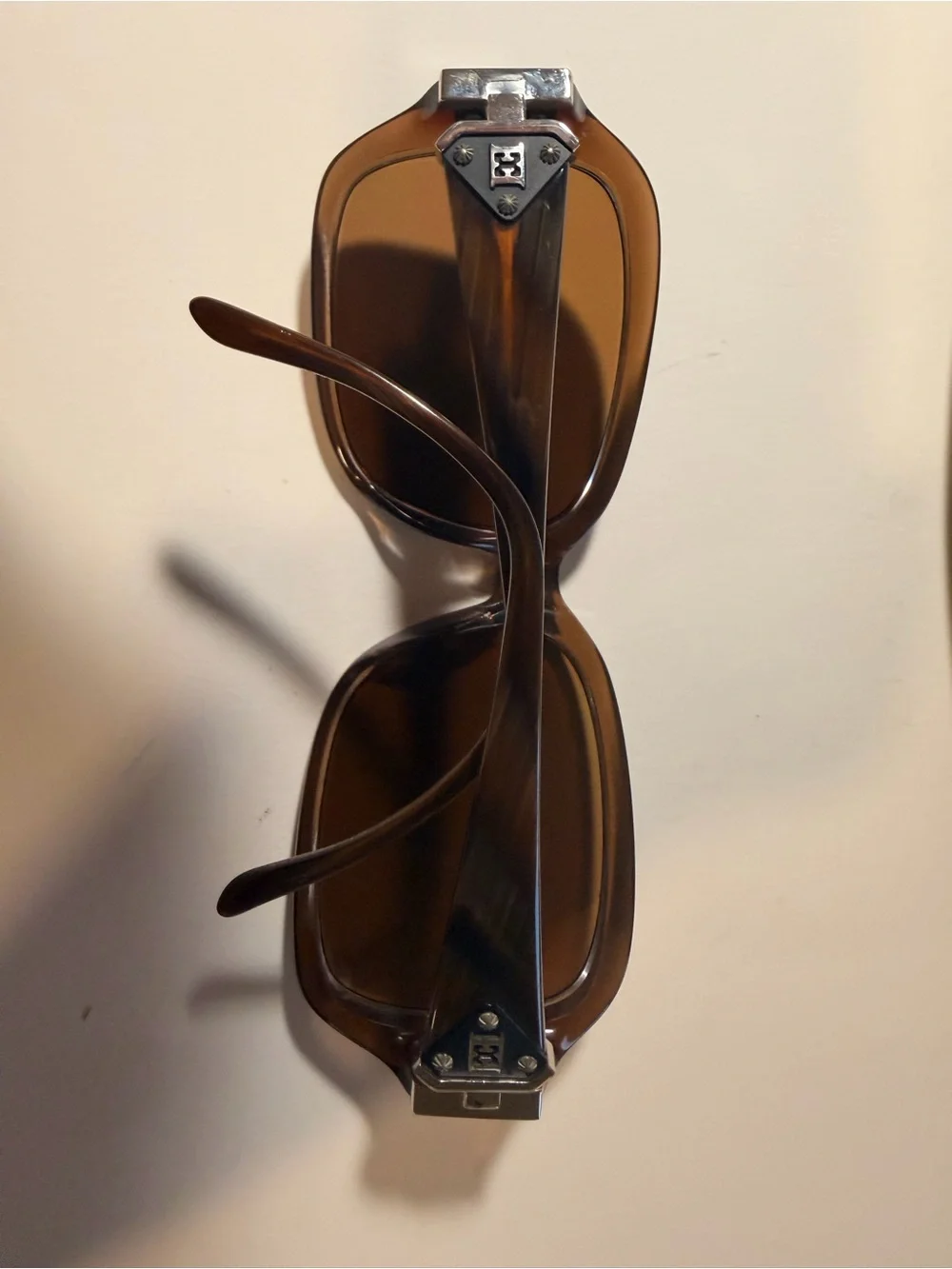 Escada Brown Tortoiseshell women’s Sunglasses with gold Accents.